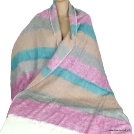 Châle artisanal laine de yack 180 x 82 cm multicolore - Châles laine de yak
