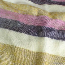 Châle artisanal laine de yack 180 x 82 cm moutarde rose - Châles laine de yak