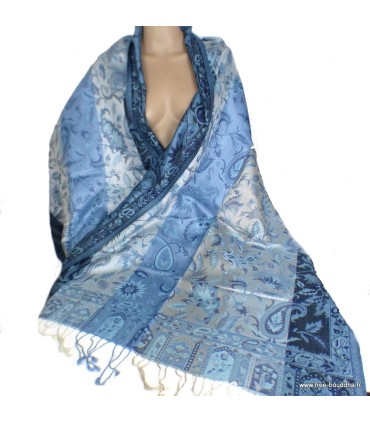 Châle en soie authentique - Plusieurs coloris