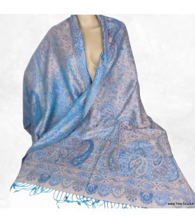 Châle en soie de mûrier – Reflets moirés et motifs cachemire