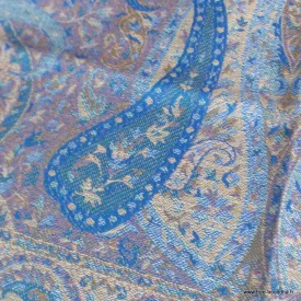 Châle en soie rose et bleu pour femme - Etoles en soie naturelle