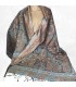 Châle femme en soie naturelle brun cuivré – Motifs cachemire