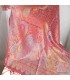 Étole en soie rouge multicolore – Artisanat, reflets moirés et douceur