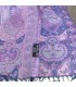 Châle en soie fait main noir mauve - Boutique artisanale