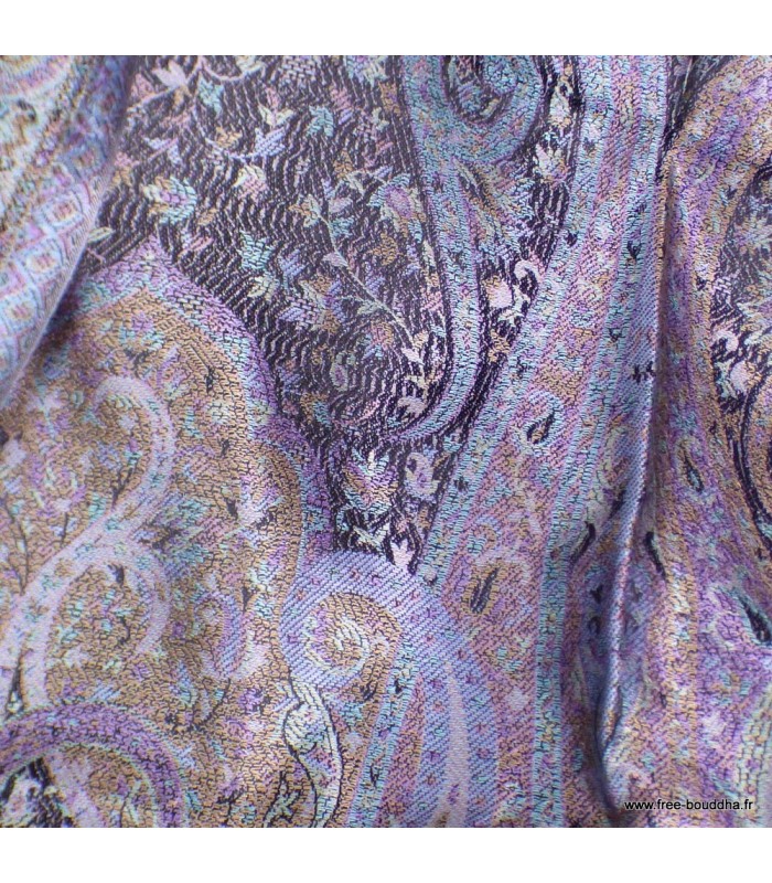 Châle en soie cruelty free mauve marron