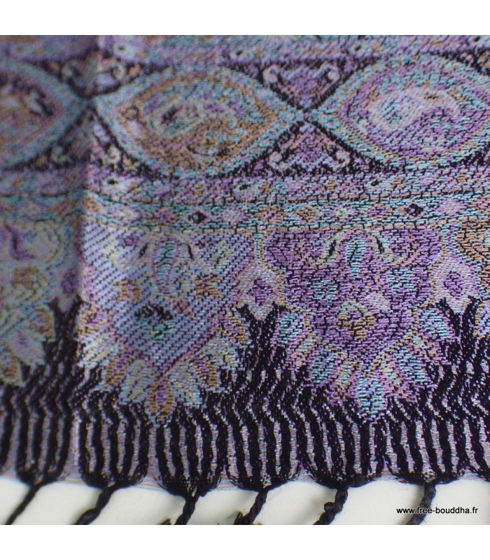 Châle en soie cruelty free mauve marron