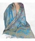 Châle turquoise en soie authentique - Livraison rapide