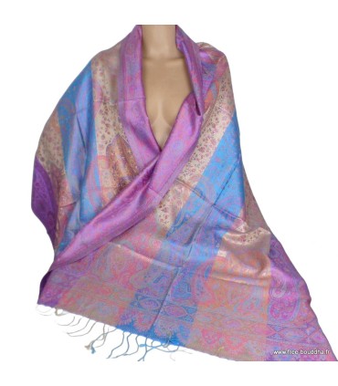 Châle en soie naturelle réversible pour femme