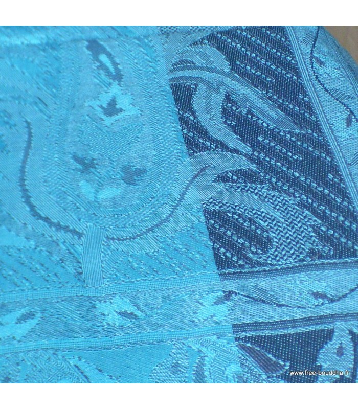 Châle soie bleu pour cérémonie - Livraison rapide