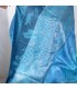 Châle soie bleu pour cérémonie - Livraison rapide