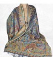 Pashmina femme en soie multicolore – Reflets moirés et motifs cachemire