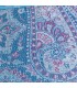 Pashmina femme en soie bleu framboise – Motifs cachemire et reflets moirés