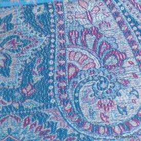 Pashmina en soie pour femme bleu framboise - Etoles en soie naturelle