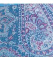 Pashmina femme en soie bleu framboise – Motifs cachemire et reflets moirés