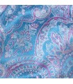 Pashmina femme en soie bleu framboise – Motifs cachemire et reflets moirés