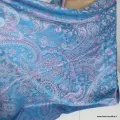 Pashmina en soie pour femme bleu framboise - Etoles en soie naturelle