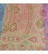 Pashmina femme en soie tricolore – Mauve, turquoise et or