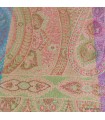Pashmina femme en soie tricolore – Mauve, turquoise et or