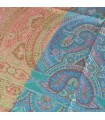 Pashmina femme en soie tricolore – Mauve, turquoise et or