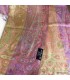 Pashmina femme en soie tricolore – Mauve, turquoise et or