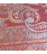 Pashmina femme en soie rouge foncé et bleu – Motifs cachemire