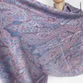 Pashmina en soie bleu vieux rose - Etoles en soie naturelle