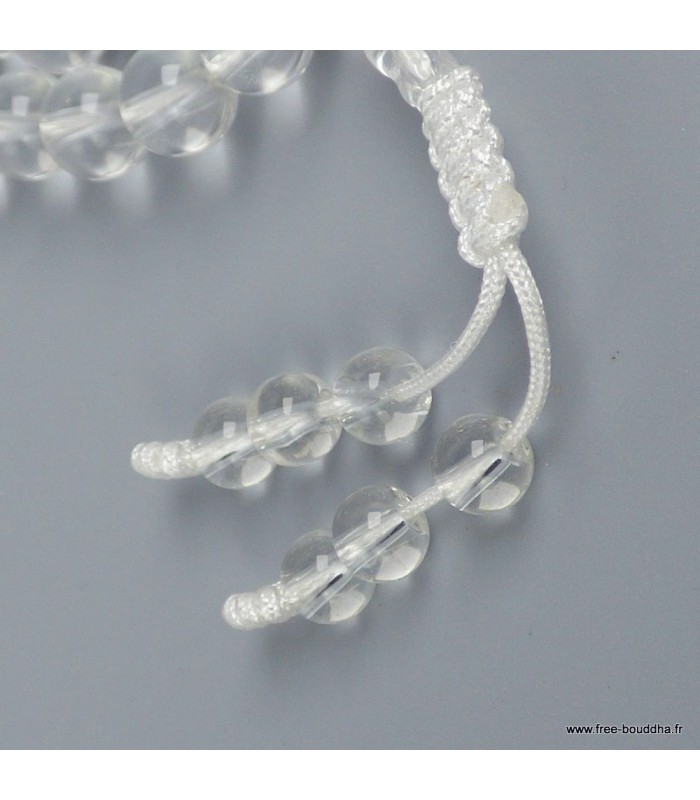 Mala 108 perles cristal de roche Himalaya 7 mm