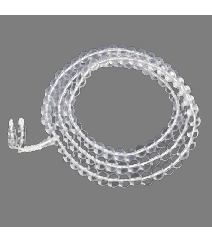 Mala 108 perles cristal de roche Himalaya 7 mm