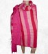 Châle népalais fuschia rayé – Laine de yack 240 x 120 cm