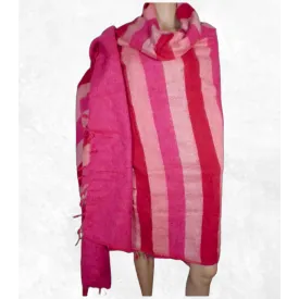 Très grand châle népalais 240 x 120 cm dégradé fuschia - Grand châle népalais 240 x 120 cm