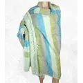 Très grand châle népalais 240 x 120 cm turquoise vert - Grand châle népalais 240 x 120 cm