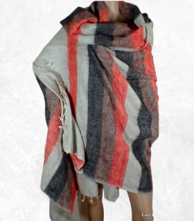 Châle de méditation homme femme gris orange