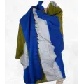 Grand châle népalais bleu kaki 120 x 240 cm - Grand châle népalais 240 x 120 cm