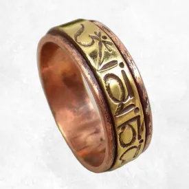 Bague tibétainede méditation tournante Mantra - Bagues tibétaines bouddhistes