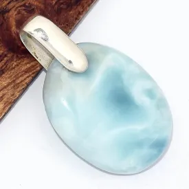 Pendentif Authentique Larimar forme moderne - Pendentifs pierres naturelles