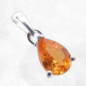 Pendentif Grenat Mandarin taille poire - Bijoux en Grenat