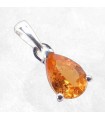 Pendentif Grenat Mandarin poire en argent 925 – Certifié authentique