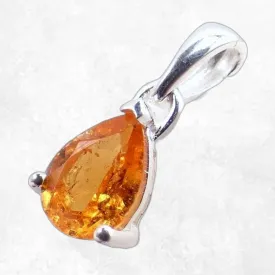 Pendentif Grenat Mandarin taille poire - Bijoux en Grenat