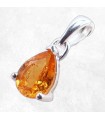 Pendentif Grenat Mandarin poire en argent 925 – Certifié authentique