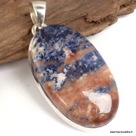 Bijou Sodalite Orange pendentif oval - Pendentifs pierres naturelles