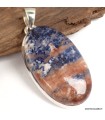 Pendentif sodalite orange ovale en argent 925 – Pierre naturelle