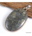 Pendentif Pyrite sur Agate ovale – argent 925