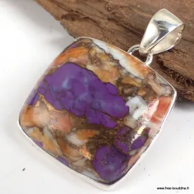 Pendentif argent Turquoise spiny oyster pourpre - Bijoux en Turquoise Spiny Oyster