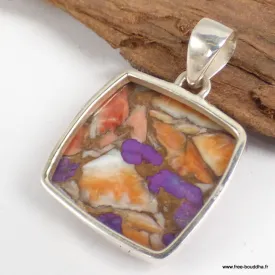 Pendentif argent Turquoise spiny oyster pourpre - Bijoux en Turquoise Spiny Oyster