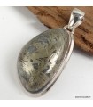 Pendentif Pyrite plume forme libre – argent 925