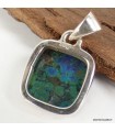 Pendentif Azurite Malachite carré – argent 925