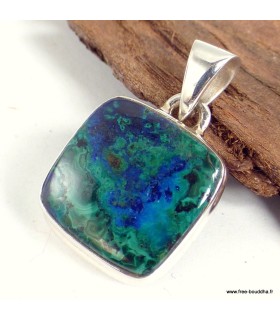 Petit pendentif Azurite malachite carré