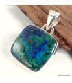 Pendentif Azurite Malachite carré – argent 925
