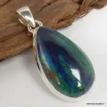 Pendentif Malachite sur Azurite forme goutte - Bijoux en Azurite Malachite
