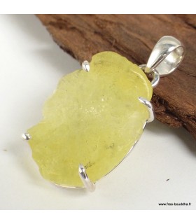 Pendentif Brucite jaune pierre naturelle – argent 925